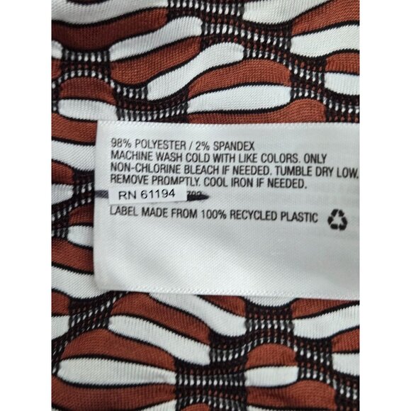 Brown & White Wave Pattern Long-Sleeve Shirt 2X - Picture 4 of 5